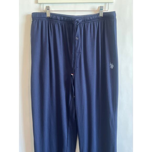 U.S. POLO ASSOCIATION MENS LUXURY KNIT LOUNGE PANTS NAVY BLUE SIZE LARGE - Picture 2 of 13